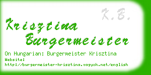 krisztina burgermeister business card